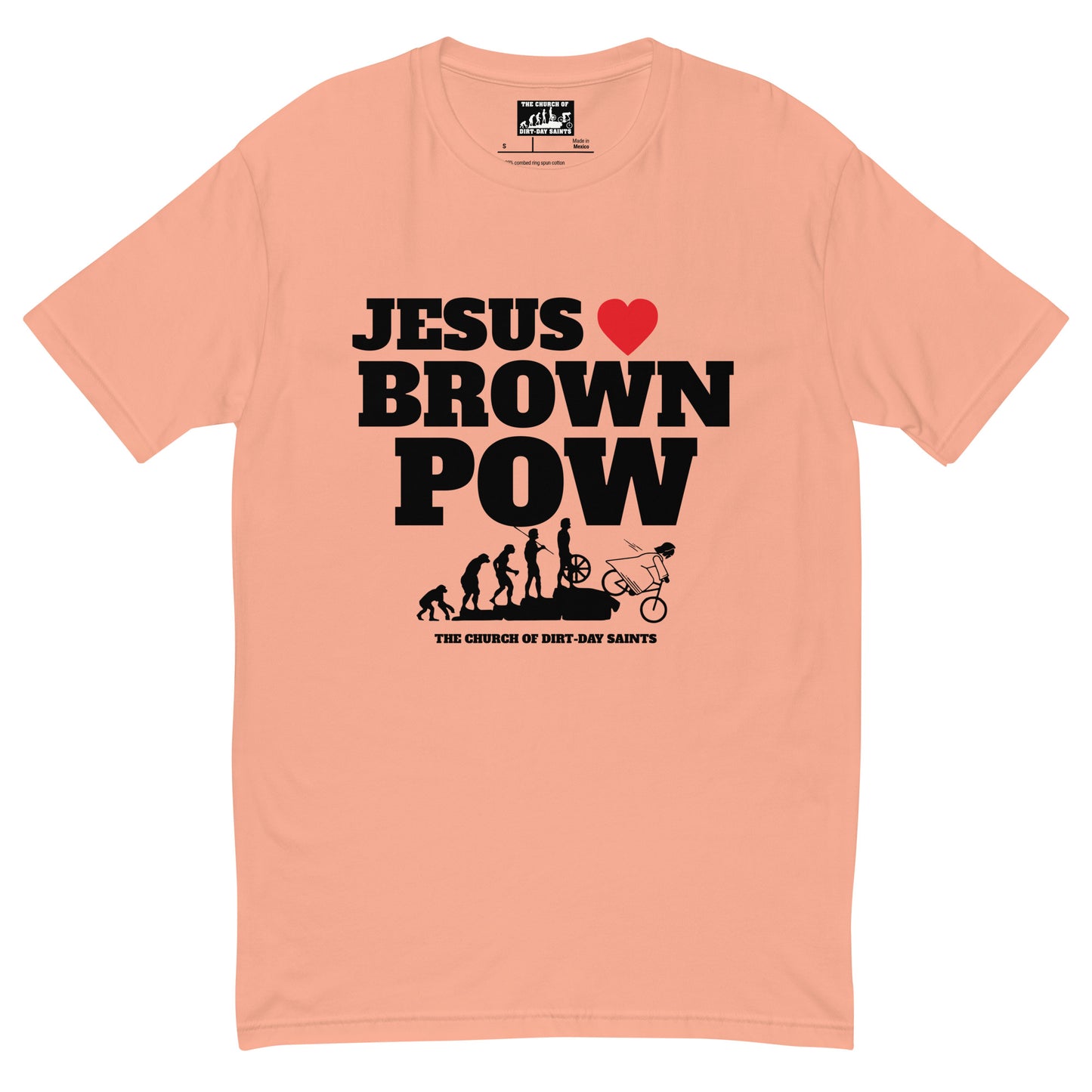 JESUS LUVS BROWN POW (Short Sleeve T-Shirt)