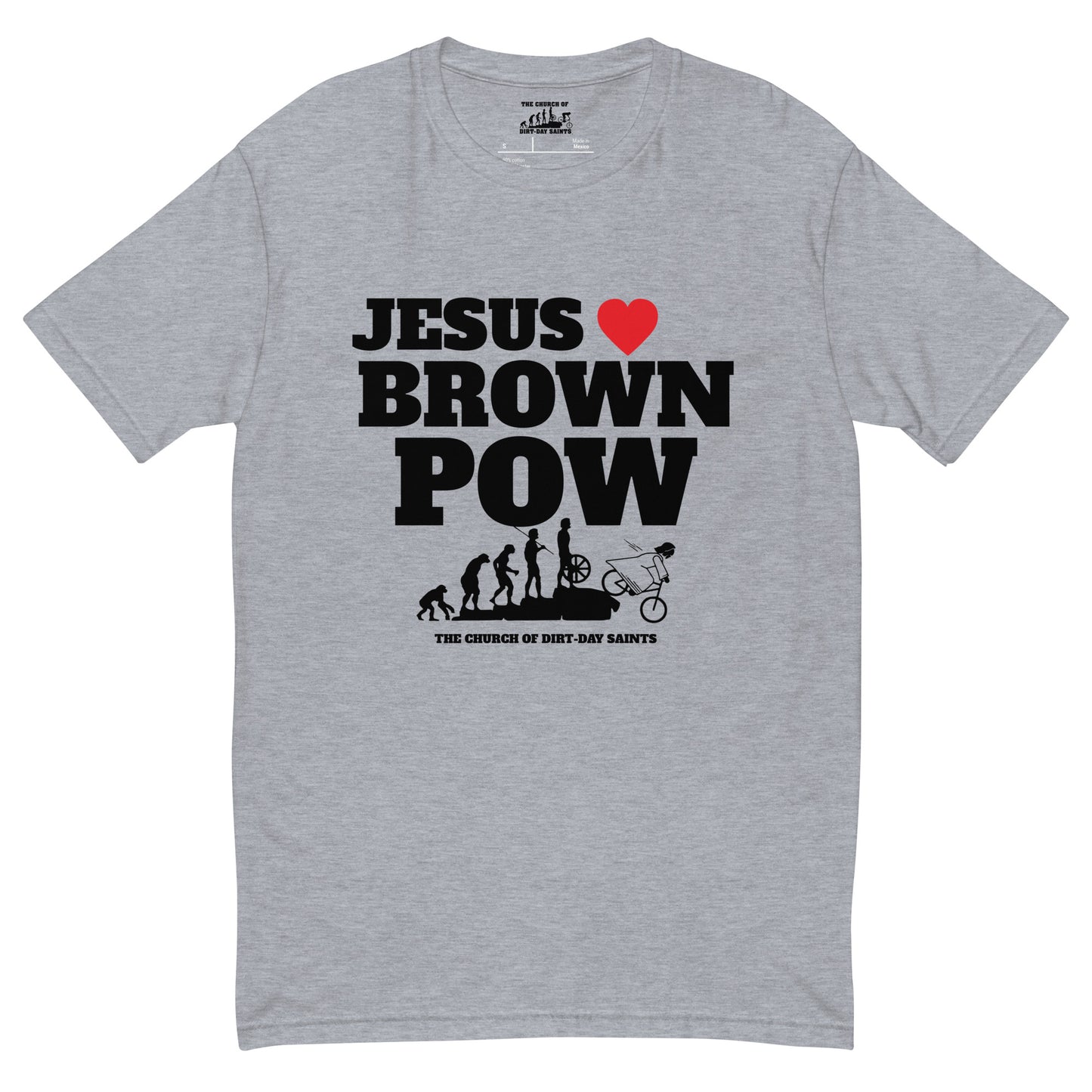 JESUS LUVS BROWN POW (Short Sleeve T-Shirt)