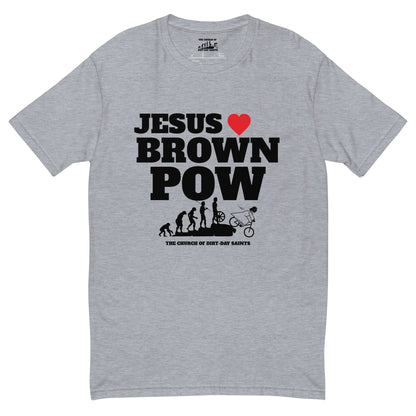 JESUS LUVS BROWN POW (Short Sleeve T-Shirt)