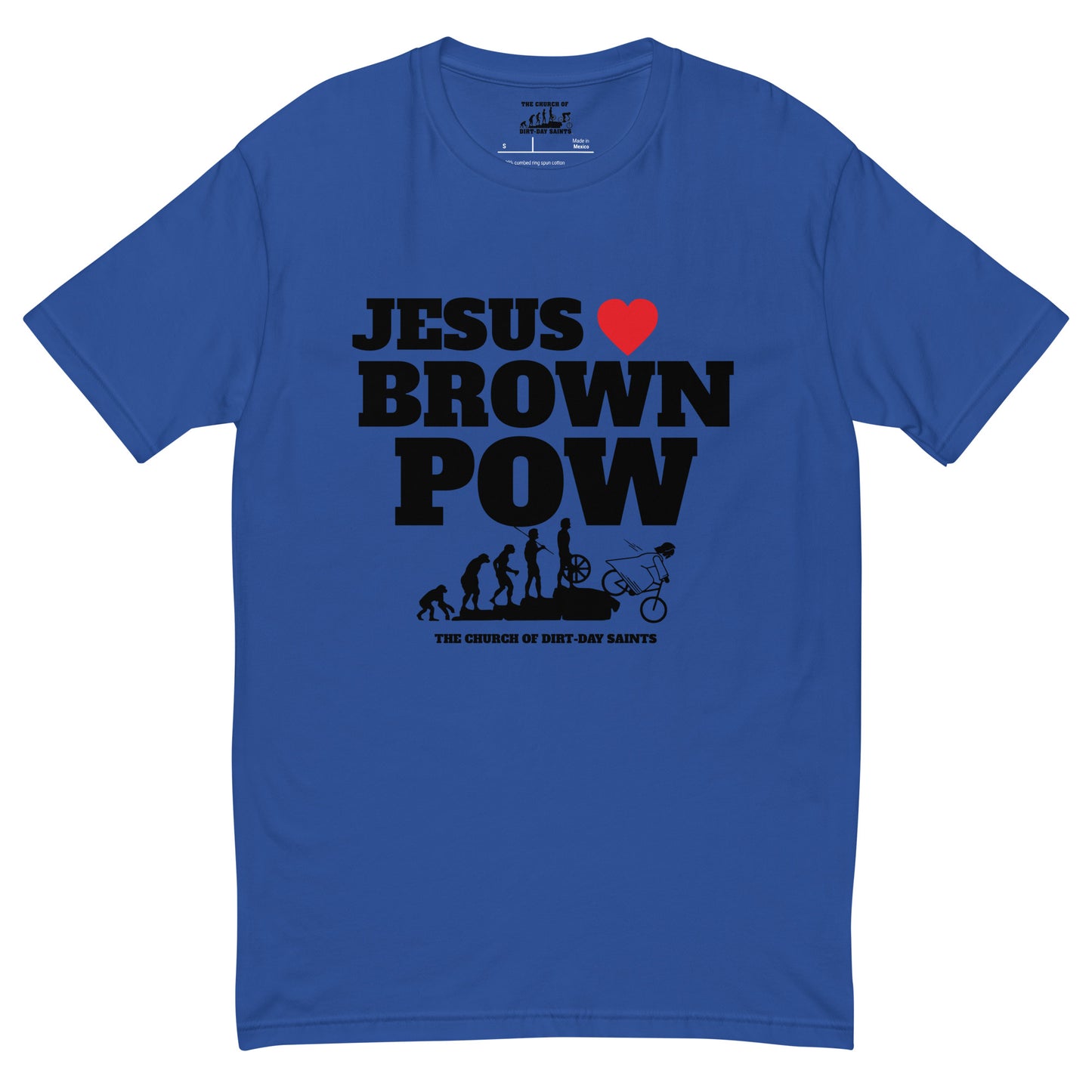 JESUS LUVS BROWN POW (Short Sleeve T-Shirt)