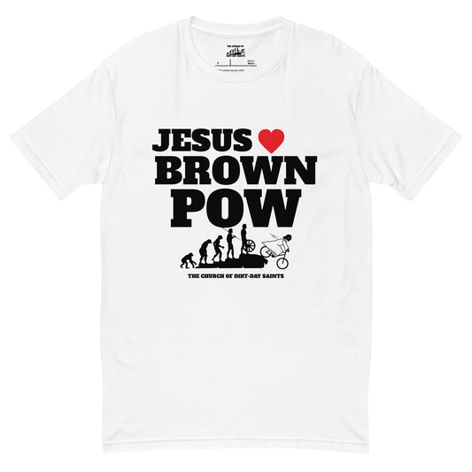 JESUS LUVS BROWN POW (Short Sleeve T-Shirt)