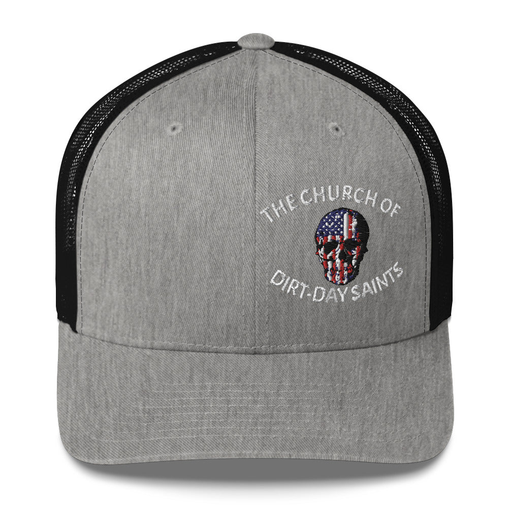 The Church of Dirt-Day Saints with Skull (Foam Trucker Hat)