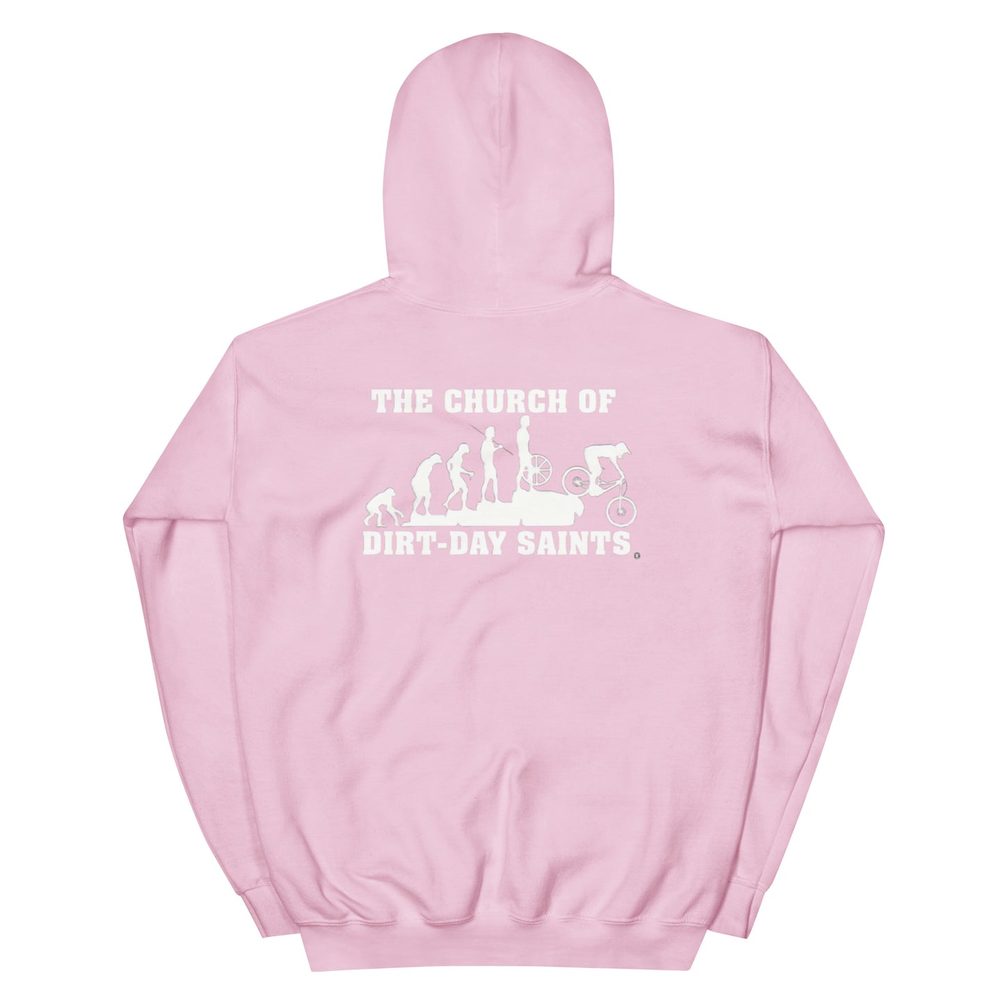 The Church of Dirt-Day Saints (Unisex Hoodie with Big Logo on Back)